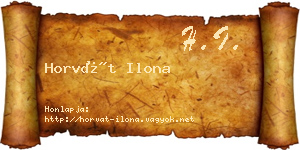 Horvát Ilona névjegykártya